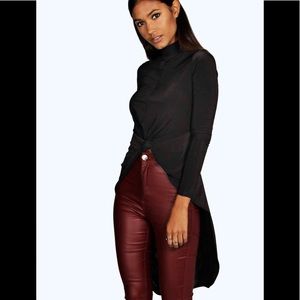 High low mock neck tunic